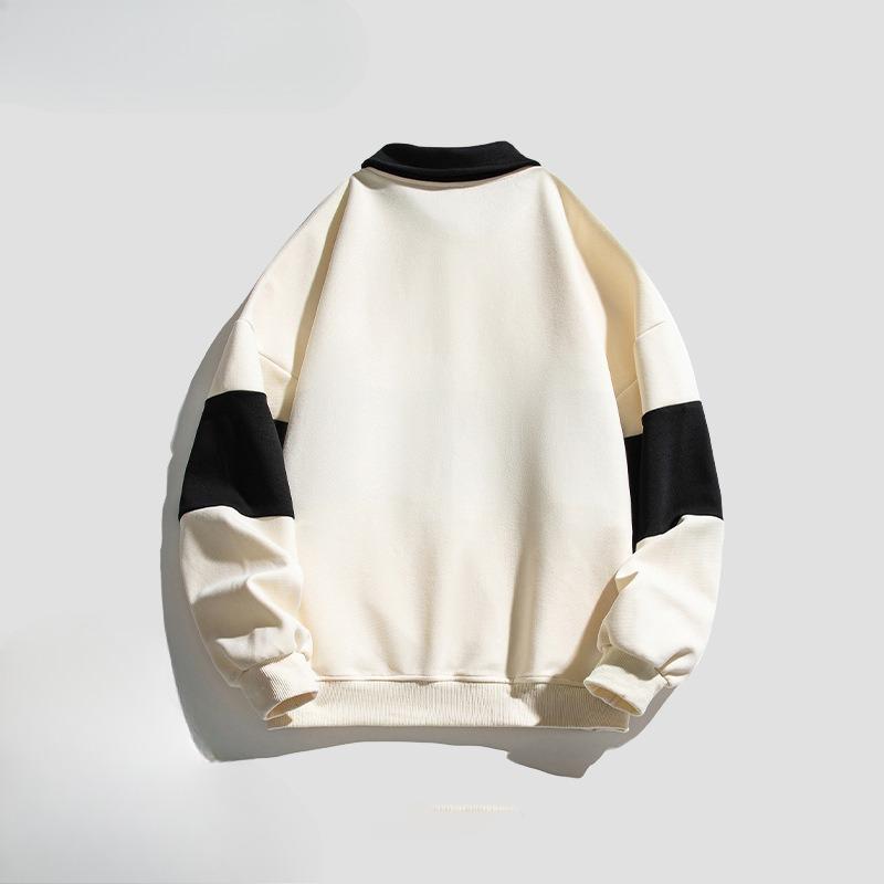 Spring and Autumn Men's New American Style Retro Loose Polo Sweater