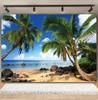 Tropischer Strand Ozean Fotografie Hintergrund Sommer Meeresufer Palme Naturlandschaft Baby Geburtstag Feier Party Foto Hintergrund