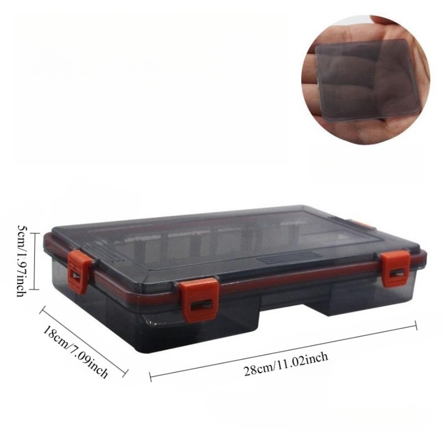 4-Latch K-Style Lure Box - Single-Layer Fishing Tackle Case with 4-Color Adjustable Inserts