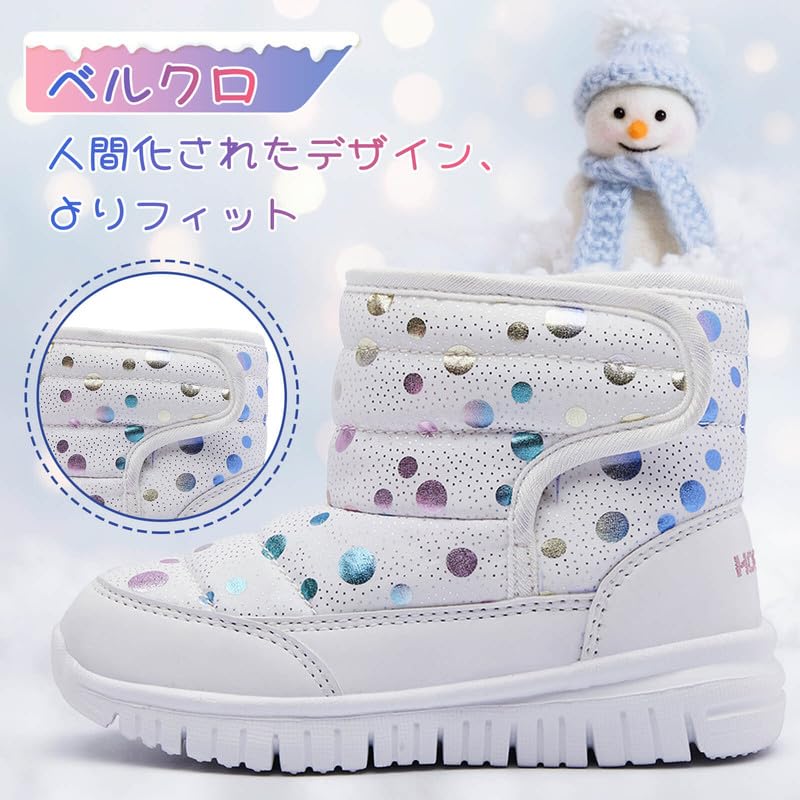 Ziitop Snow Snowshoes for Boys and Side Easy To Winter Shoes for Snow Sizes Kids' Boots, Girls, Waterproof, Warm, Lightweight, Non-Slip, Zipper, Wear,