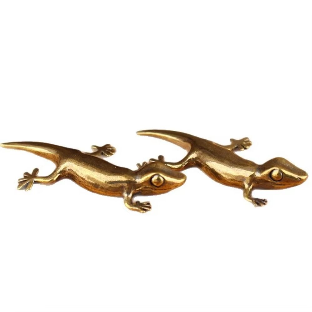 Bronze Animal Figure Vintage Desktop Decoration Decorative Gecko Figure Home Decor