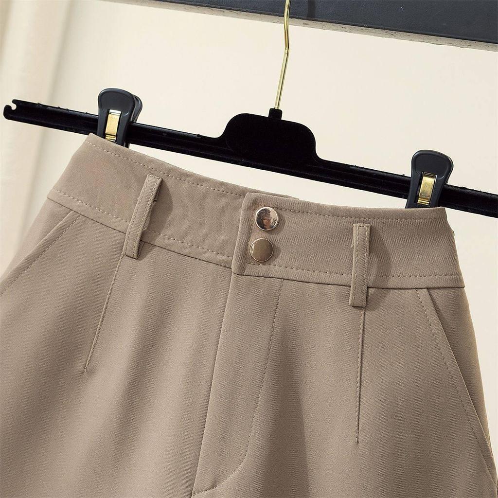 Women's White High-Waisted Wide-Leg Suit Shorts - Summer Petite Loose A-Line Hot Pants