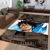 Anime Carpet with Monkey D. Luffy Wanted Posters and Lightning Design Suitable for Use As an Anti-slip for Living Room Bedroom Sofas