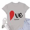 Ladies Casual Round Neck Short Sleeve Pullover Valentine's Day Printed T-Shirt