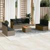 VidaXL Garden Lounge Set 8 Pcs with Grey Cushions Wicker 3223568