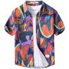 Men's Trendy Design Print Short Sleeve Beach Shirt - Comfortable, Breathable, Youth Casual Style