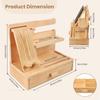 Wooden Bedside Organiser with Detachable Phone Stand & Drawer,Bedside Docking Station Gifts for Men women,Key Holder Wallet Phone Desktop