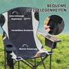 Set of 2 Folding Camping Chairs, Padded Camping Chairs with Adjustable Armrests, Portable & Lightweight Folding Camp Chair with Cooler Bag