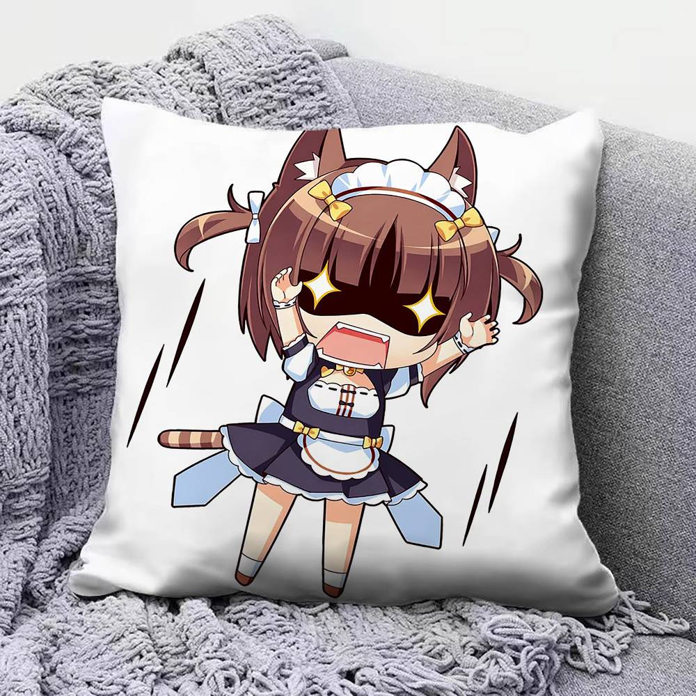 Nekopara Chibi Vanilla Chocola Anime Game Home Sofa Cushion Covers and Aecorative Custom Pillow Covers