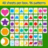 48PCS Geometry Cognitive Education Cards for Children's English Words Colors Shapes Flash Cards Enlightenment Educational Toys