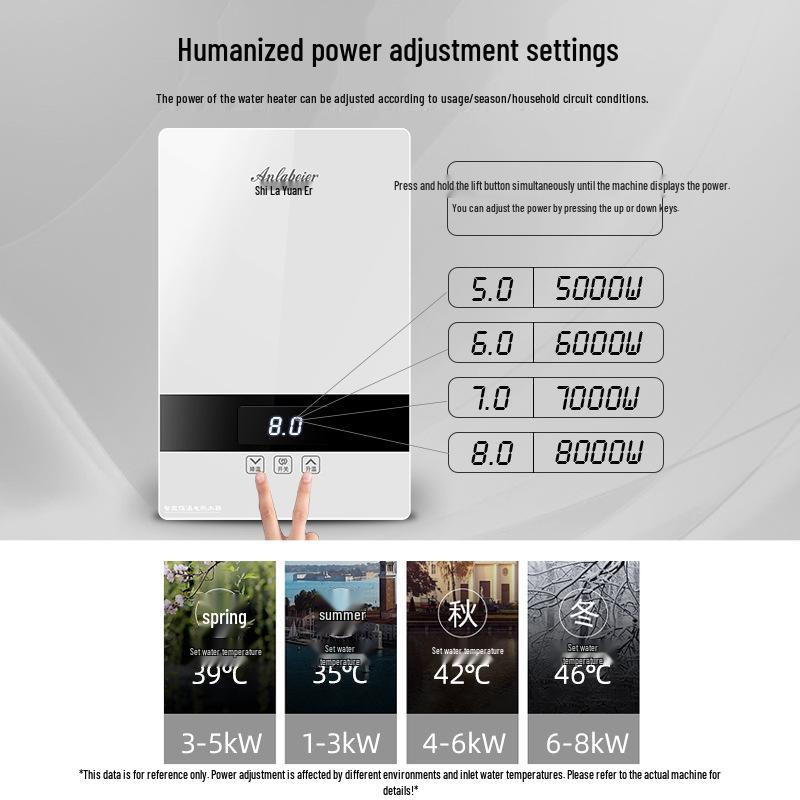 Instant Electric Water Heater for Household Showers - Rapid Heating, Constant Temperature