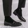 Men Formal Business Ankle Boots Black Brown Leather Shoes High Boots Brogue Boots Large Size