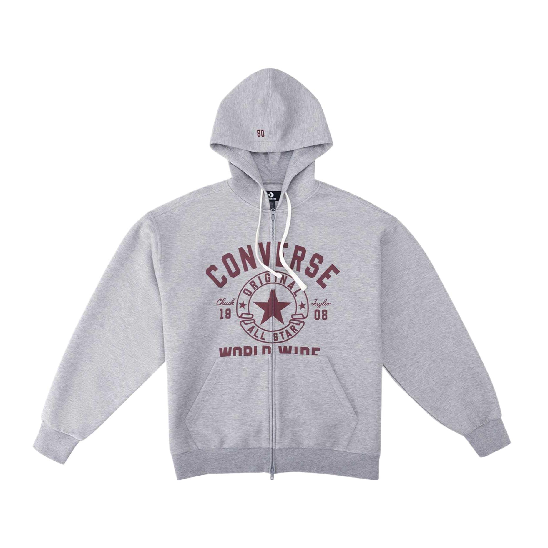 Converse Sweatshirts Unisex Vintage Gray Title Hooded Moderate Cardigan UCJ441-G59 S