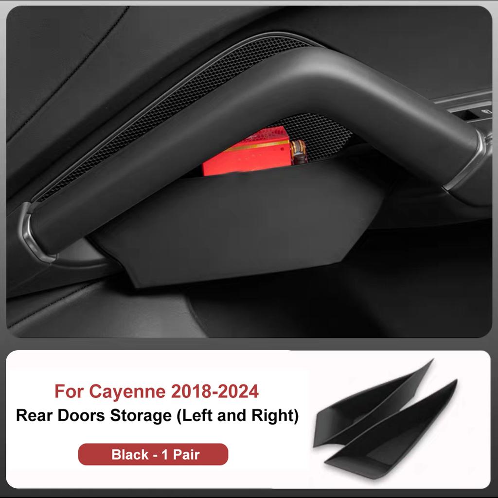 For Porsche Cayenne Macan Car Door Handle Storage Box Front Rear Door Organizer Keys Phone Holder LHD Auto Interior Accessories