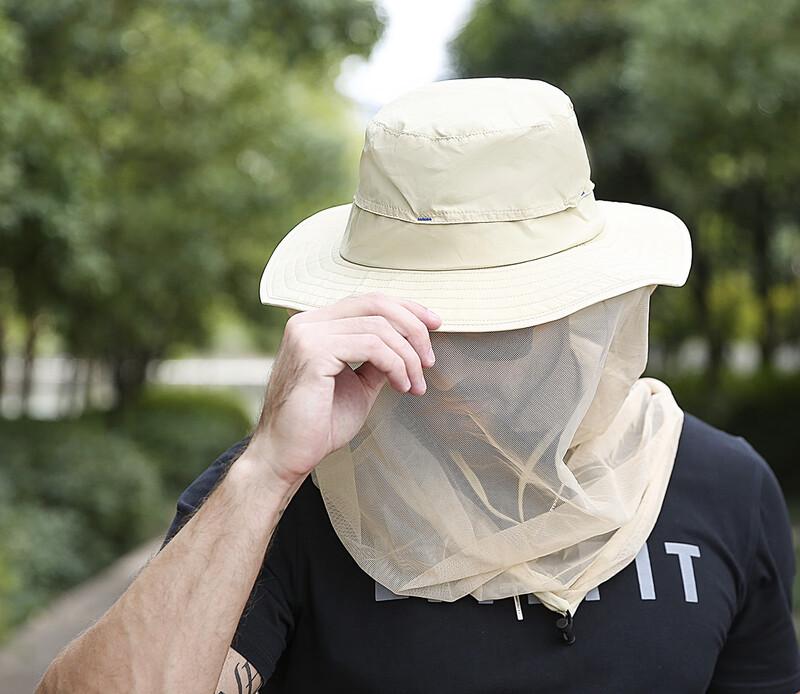 Yudu Foldable Anti-Mosquito Sun Fishing Hat with Face Mask
