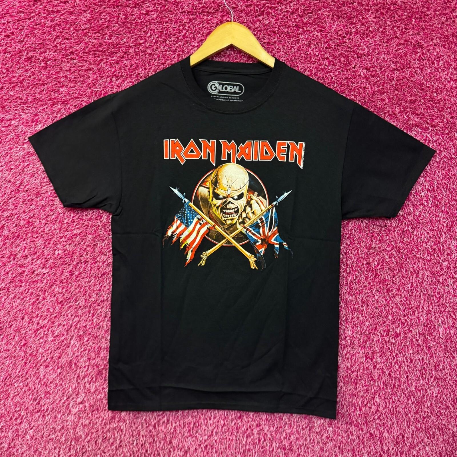 Iron Maiden The Trooper Eddie  Flags Heavy Metal Band Tee M S