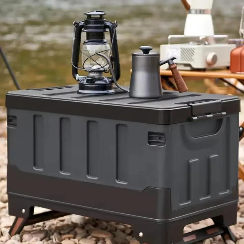 Velký Kempingový Úložný Box Přenosný Vodotěsný Kontejner Venkovní Úložný Box Odolný Víceúčelový Skládací Organizér do kufru auta
