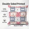 Cute Cats Themed Cushion Cover Premium Comfort Reversible Pillow Cove -Two In One Design for Any Room & Car Interior