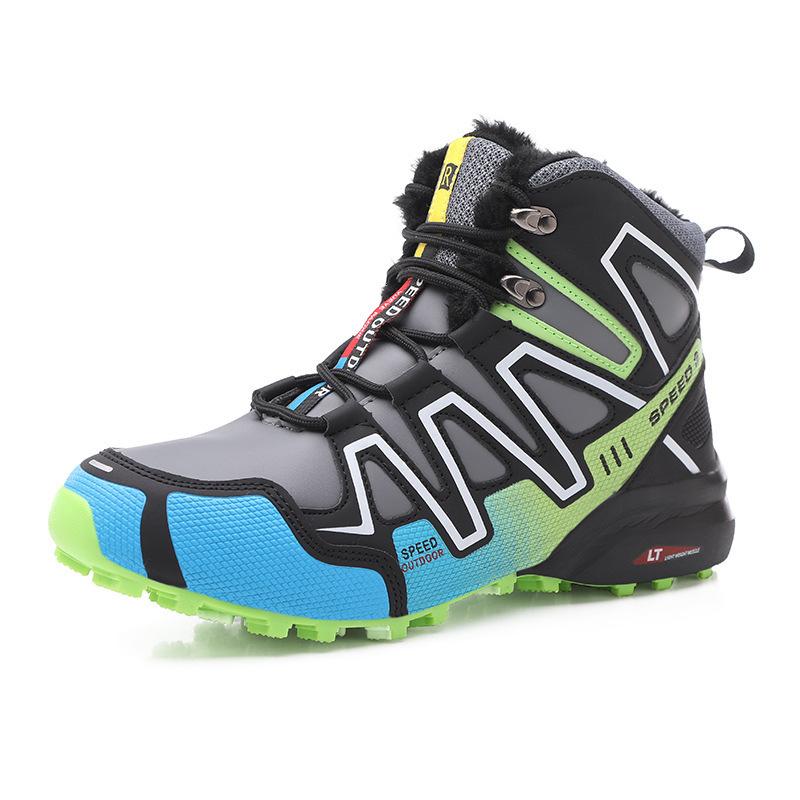 Cross-border New Winter Outdoor Snow Boots High-top Hairy Warm Off-road Non-slip Thickened Lightweight Mountaineering Men's Cotton Shoes