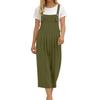 Women Casual Loose Overalls Wide Leg Jumpsuits Sleeveless Cropped Pant Romper with Pockets for Daily Wear