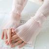 Summer Car Driving Long Lace Sleeves Sunscreen Gloves UV Protection Thin Ice Silk Breathable Women Arm Sleeves Moto Street Gear