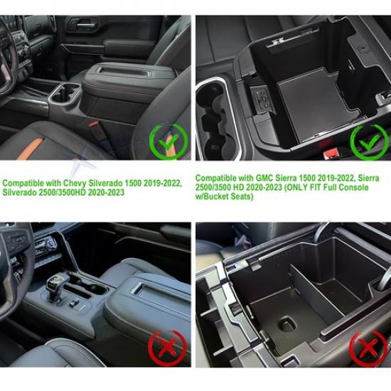 Car Box Center Console Organizer Ert Tray For Chevy Silverado/GMC Sierra 1500