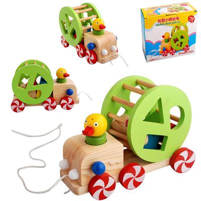 Children's Kids Wooden Puzzle Toys Animal Trailer Car for Baby Educational Learning Gift