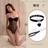 Fishbone waist chain suspender onesie sexy mesh splicing waist tight