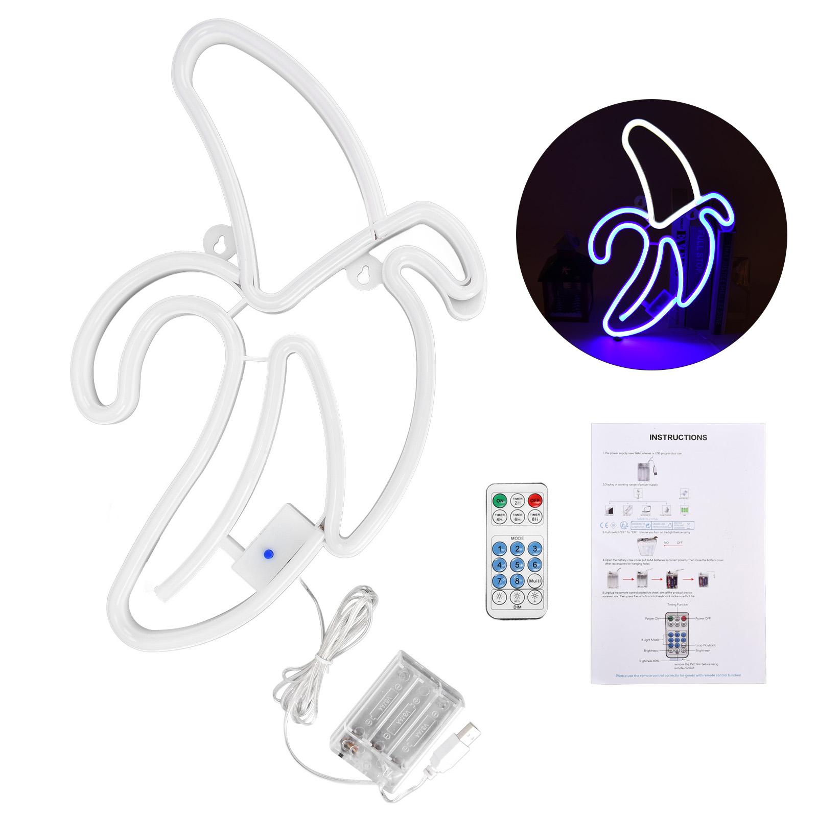 

Банановый неоновый светильник с 8 режимами, 18 клавишами, пульт дистанционного управления, регулировка времени, лампа, украшение для дома(Белый Светло-фиолетовый