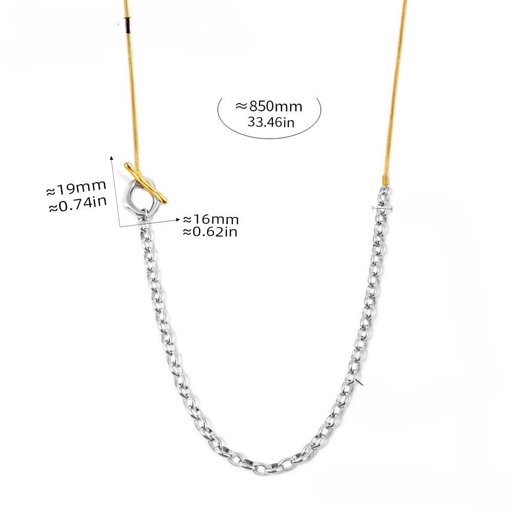 European and American OT Buckle Adjustable Chain Sweater Necklace French Style Exquisite and Versatile