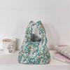 Fashion Japanese Style Floral Wrist Bag Casual Corduroy Printing Handbag Commuting Literary Small Item Pouch Travel