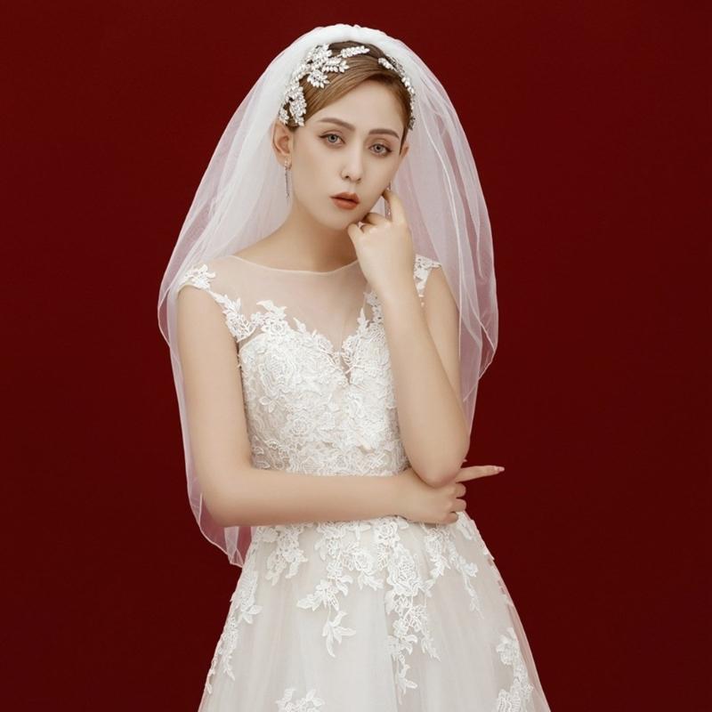 Bridal Veil for Bachelorette Party Sheer Veil for Wedding Headpiece Wedding Veil Head Covering White