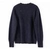 Women's Sweet Style Dot Yarn Round Neck Cashmere Cardigan with Lace Trim