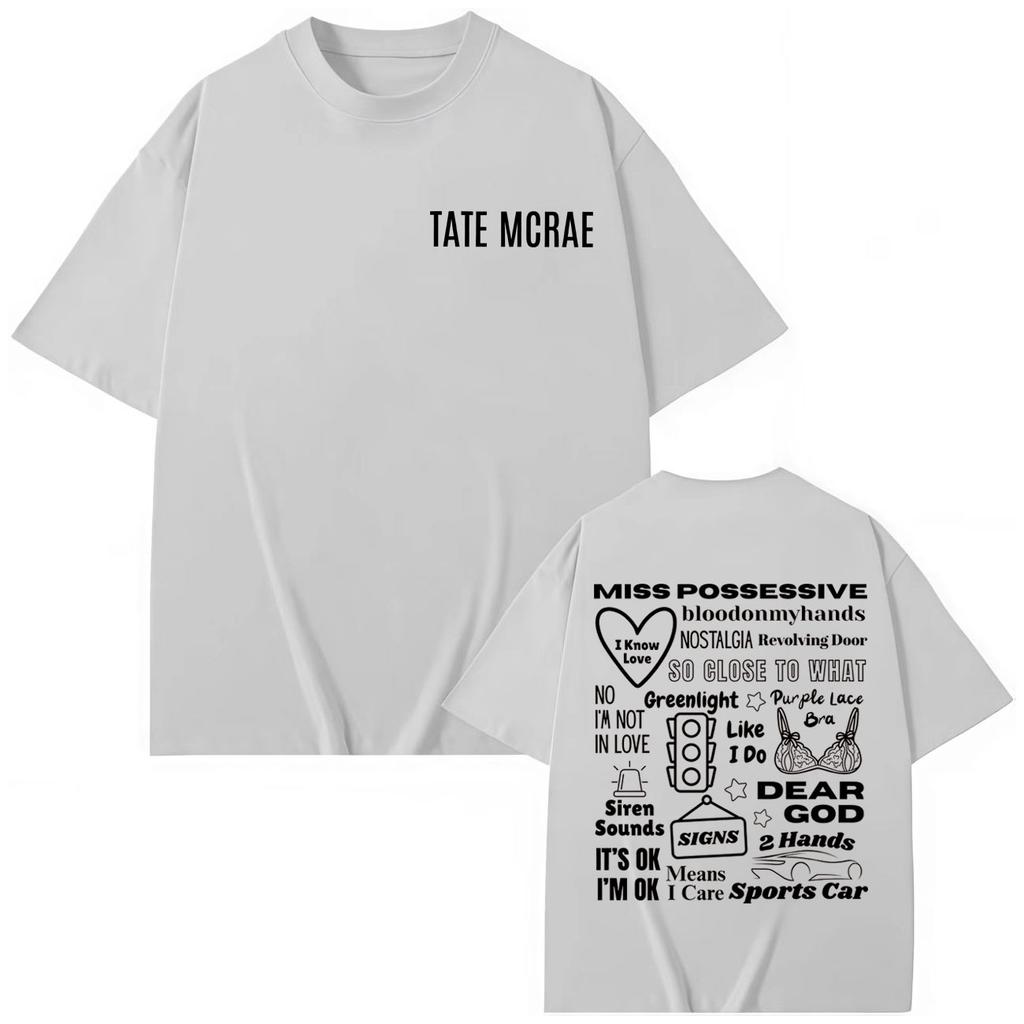 Singer Tate McRae Merch T-shirts Men's Women Hip Hop Fashion Short Sleeve T-shirt Summer Casual Loose Cotton T Shirts