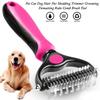 Premium Pet Grooming Comb Brush For Dematting And Undercoat Dual Head Stainless Steel Design For Long And Thick Hair
