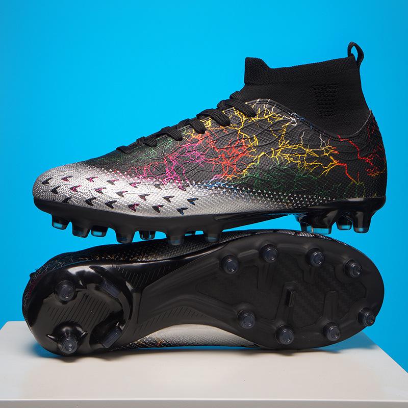 

2025 autumn new high-top football shoes spikes student professional training shoes 46 large size competition shoes 46