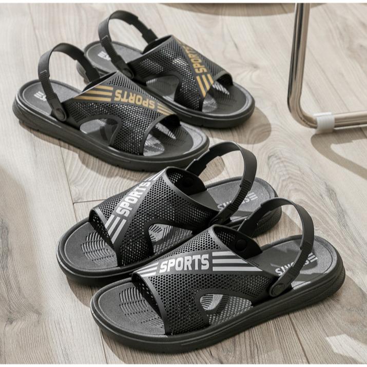 Fashionable Men's Sandals New Style Non-Slip Waterproof Thick Base Wear-Resistant Trendy Teenage Outerwear PVC Sole