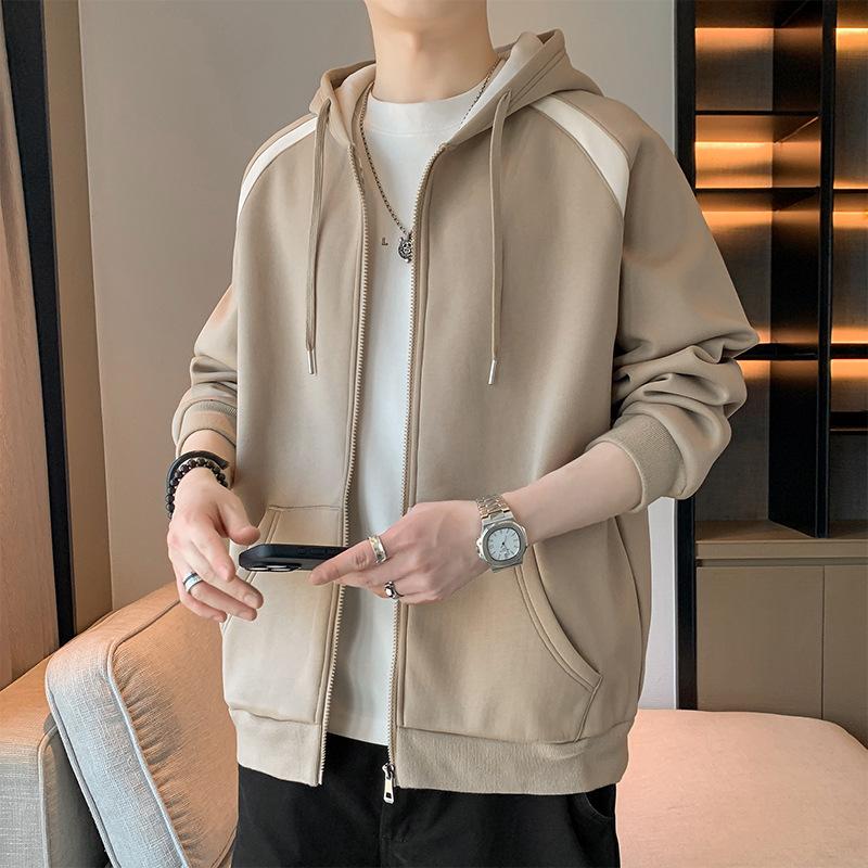 

Новый осенний кардиган, мужской модный худи с цветными блоками, свободная повседневная спортивная куртка для мужчин 5XL