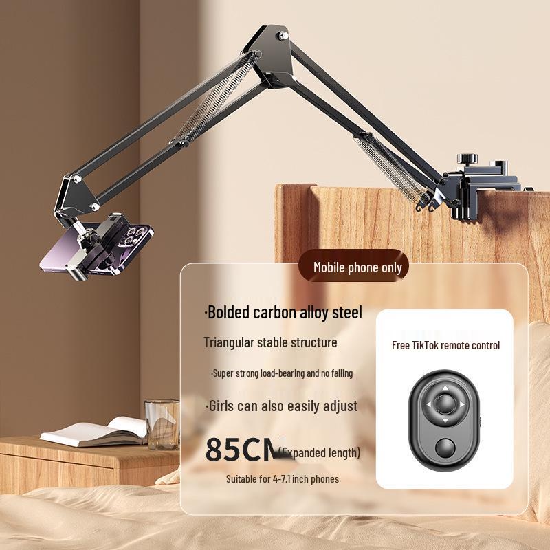 Obrotowy stojak wysięgnikowy: Wielofunkcyjny Stojak na Telefon Komórkowy/Tablet - Idealny do Stolika Nocnego, Biurka i Streamingu na Żywo.