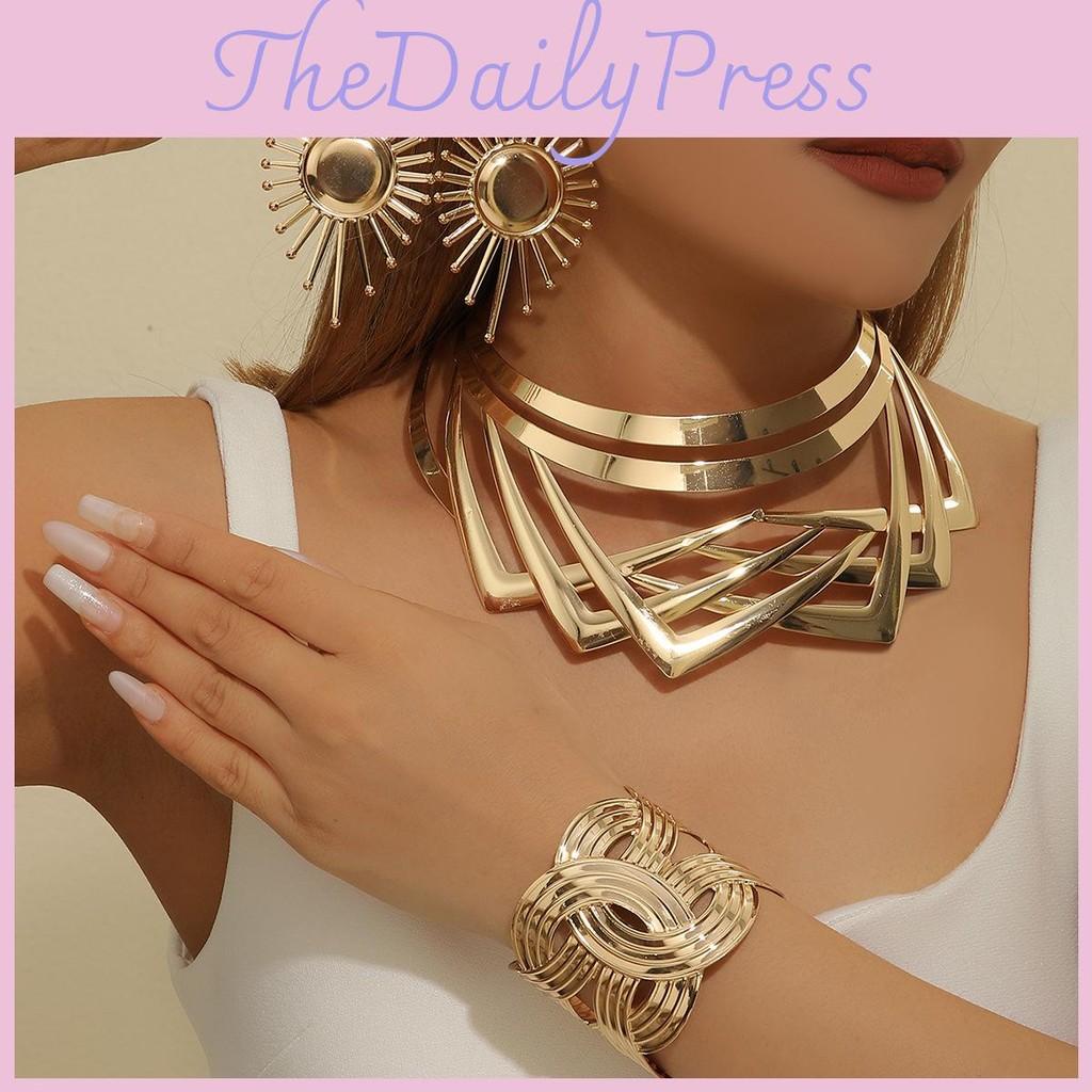 Jewelry Summer Stylish Set With Gold Finish Pendant Earrings Bracelets And Necklaces For All