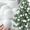 6 Stück Weiße Schaumstoff Weihnachtsornamente - Elegante Hängende Schneeball Dekorationen für Weihnachtsbaum, Winterpartys und Feiertags-Heimdekor