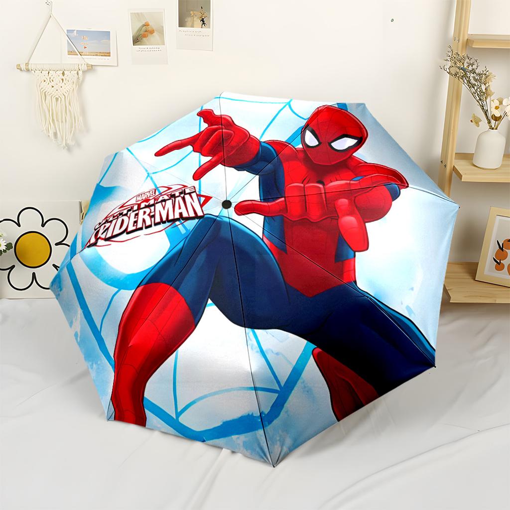 Ultimate Spider-man Adventure Automatic Umbrella Compact & Durable 8-Rib Design Sturdy Construction Durable Everyday Carry Umbrella Elegant Umbrella