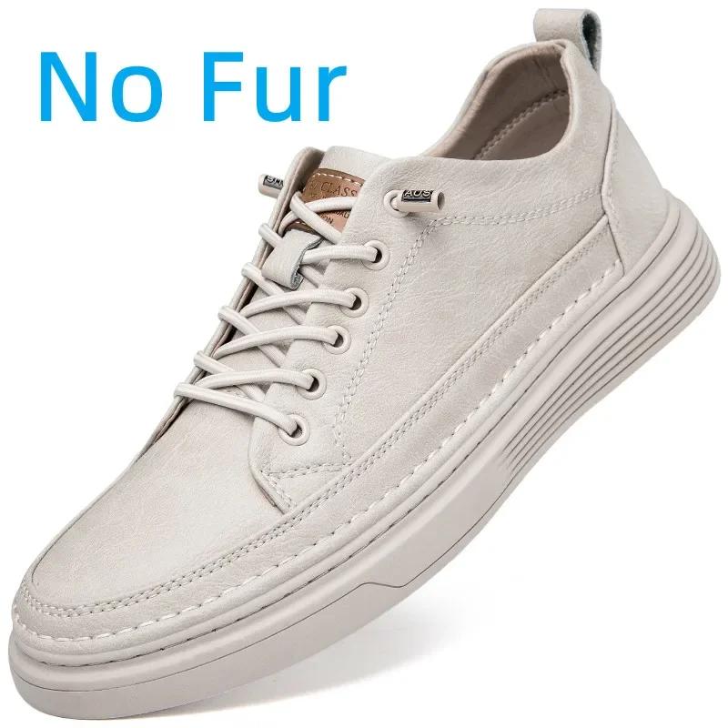 Fashion Genuine Leather Casual Shoes for Men Shoes Design Handmade Sneakers Mens Comfortable Leather All-match Comfortable Skate Shoes