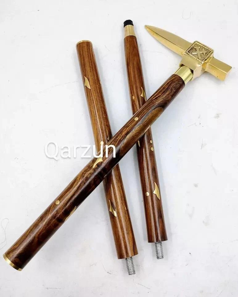 

Brass Anvil Cane Head Handle Wooden Walking cane-Walking Stick-Cane 3 Part Open золотой