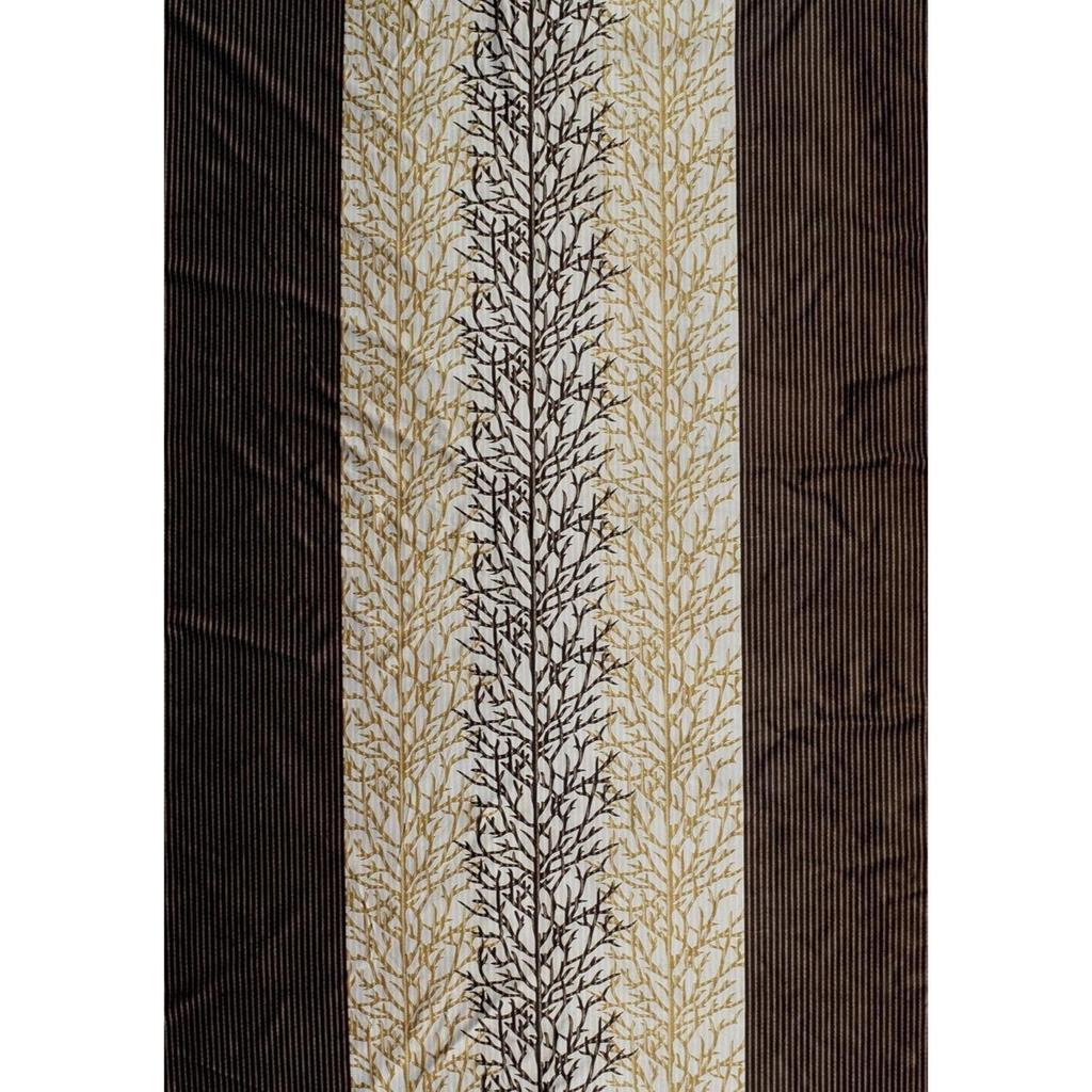 Abstract 2 Piece Eyelet Polyester  Curtain , Brown