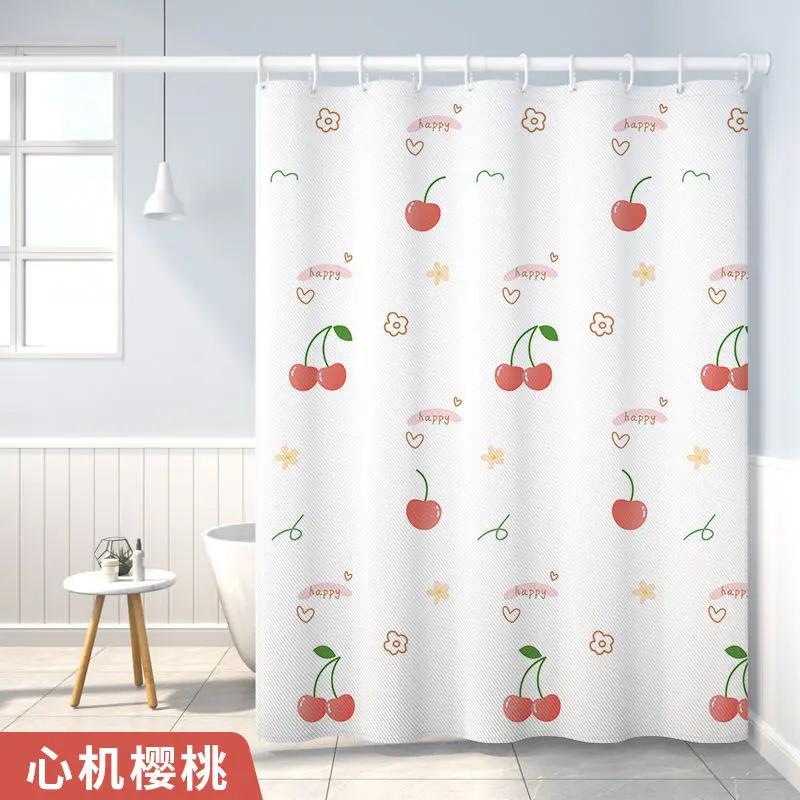 

Шторки для душа 200 см Каваи Фрукты Мультяшный Принт Белая Занавеска для Ванной для Девочки Водонепроницаемая с Крючками и Подхватом Декор для Ванной W100xH180cm