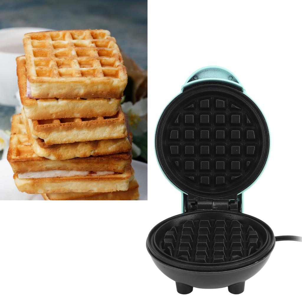 Mini Electric Round Griddle 350W 3 In 1   ABS Mini Breakfast Griddle for Breakfast Afternoon Tea Blue