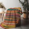 Vibrant Abstract Geometric Striped Throw Blanket Sofa Bed Bedspread Decorative Cushion Cover Home Textile