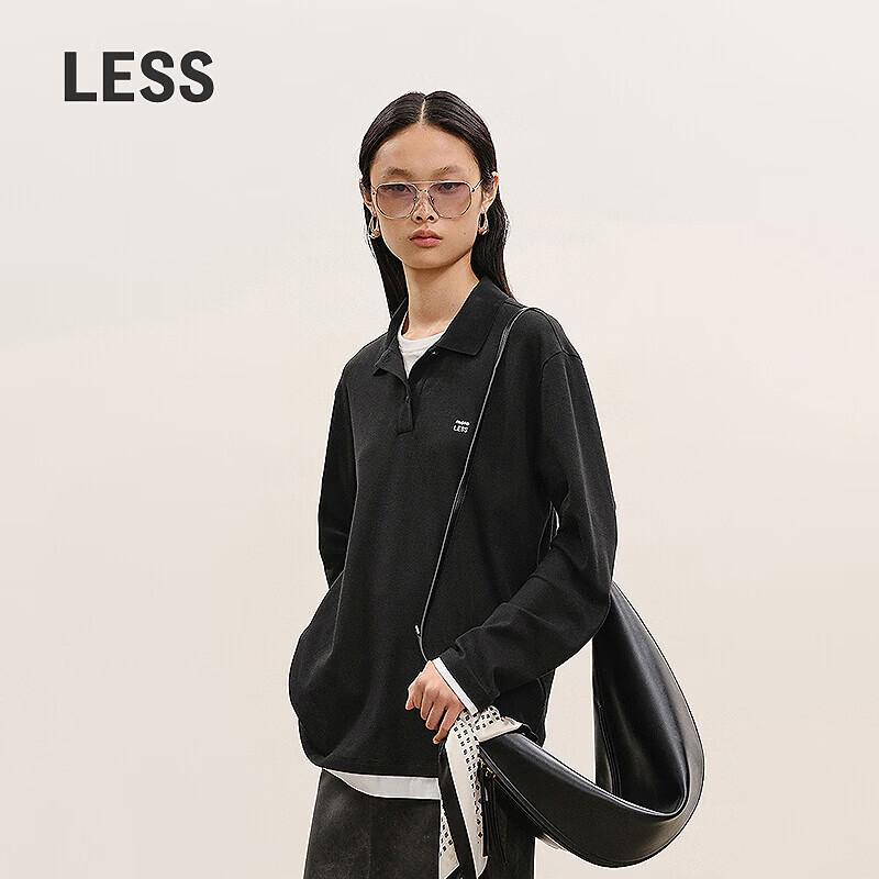 LESSLESS Весна 2026 Свободная футболка-поло с длинным рукавом L
