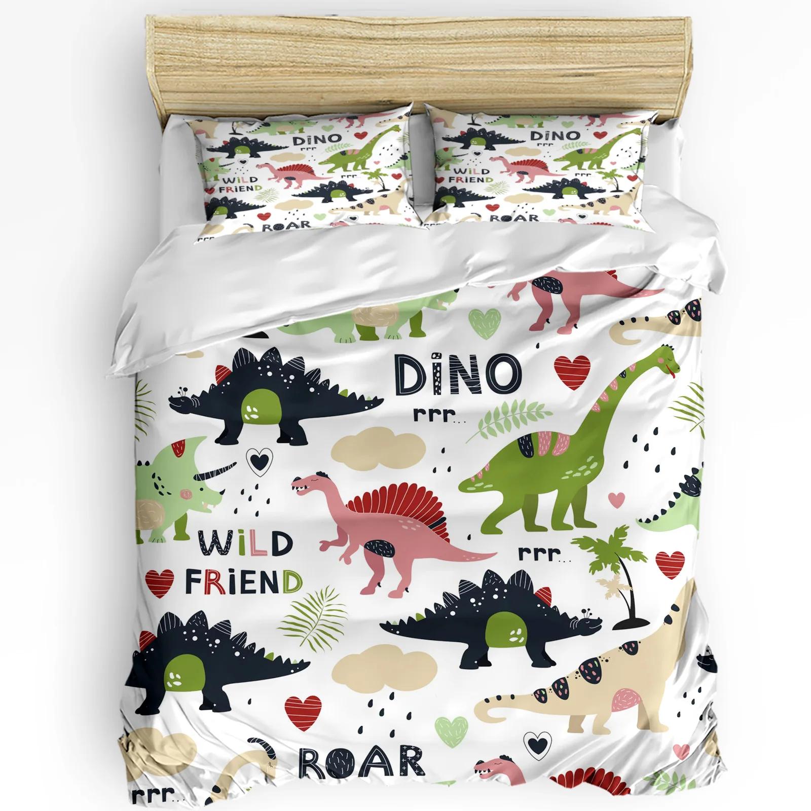 

Cartoon Animal Lion Elephant Giraffe Duvet Cover 3pcs Bedding Set Home Textile Quilt Cover Pillowcases Room Bedding Set No Sheet (135x200cm)